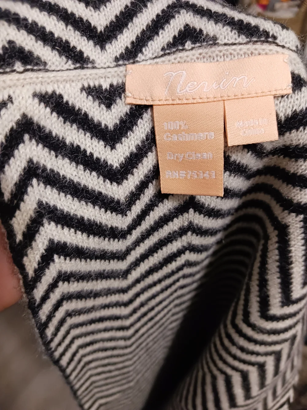 Black & White Chevron Knit Snood - Women Accessories Scarves & Wraps